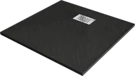 Brodziki prysznicowe - Mexen Hugo brodzik kwadratowy SMC 70 x 70 cm, czarny, maskownica inox - 42707070-X - miniaturka - grafika 1