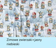 Pościel dla dzieci - Świąteczna pościel do łóżeczka dziecięcego 120x90 zimowe zwierzaki+ jasny niebieski - miniaturka - grafika 1
