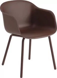 Fotel Fiber Outdoor brązowoczerwony na stalowych nogach - Fotele i krzesła ogrodowe - miniaturka - grafika 1
