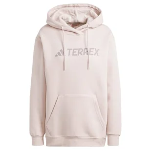 adidas Terrex Multi Large Logo Hoody damska bluza z kapturem Putty Mauve - Buty trekkingowe damskie - miniaturka - grafika 1