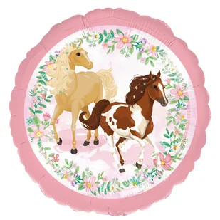Amscan, balon foliowy Beautiful Horses, standard, okrągły, 43 cm - Balony i akcesoria - miniaturka - grafika 1