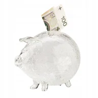 Skarbonki - Świnka skarbonka szklana popękana stłuczone szkło - miniaturka - grafika 1