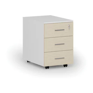 Kontener biurowy mobilny PRIMO WHITE, 3 szuflady, biały/wenge - Szafki biurowe - miniaturka - grafika 4