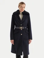 Płaszcze damskie - Guess Płaszcz przejściowy W5BL25 W2672 Granatowy Regular Fit - miniaturka - grafika 1