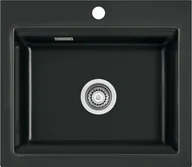 Zlewozmywaki - SystemCeram KARA 57 NERO 68 (czarny połysk) (50020168) - miniaturka - grafika 1
