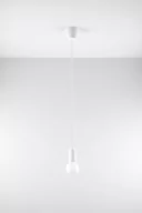 Lampy sufitowe - Sollux Lighting Lampa wisząca DIEGO 1 biała NICKEL - miniaturka - grafika 1