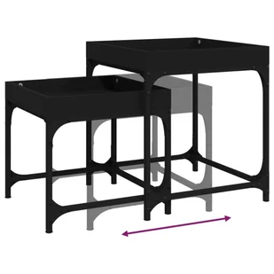 Stoliki boczne, 2 szt, czarne, materiał drewnopochodny  Lumarko - Ławy i stoliki kawowe - miniaturka - grafika 10