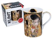 Kubki - Carmani Kubek Classic New - Gustav Klimt THE KISS czarny - miniaturka - grafika 1