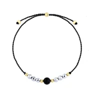 Bransoletki - Hematyt i turmalin na sznurku bransoletka zodiakalna Skorpion - Manoki - miniaturka - grafika 1