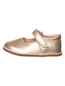 Buciki dla niemowląt - lamino Skórzane baleriny w kolorze złotym do chodzenia na boso - miniaturka - grafika 1