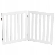 Zabezpieczenia dla dzieci - Barierka ochronna dla psa 60cm wysoka drewniana składana 2 panele biała - miniaturka - grafika 1