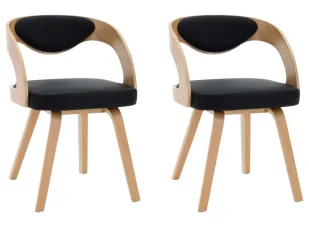 Gięte czarne krzesła z ekoskóry S1-H77 - Krzesła - miniaturka - grafika 1