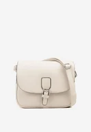 Torebki damskie - Beżowa Dwukomorowa Torebka Listonoszka z Ozdobną Klapą Delluria - miniaturka - grafika 1