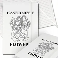 Notesy i bloczki - Notes Biały A5 Notatnik Dziennik z Gumką w Linię KWIATY CYTATY Wiele Wzorów - miniaturka - grafika 1