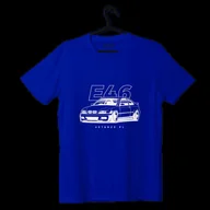 Odzież do sportów motorowych - T-shirt koszulka przód BMW E46 niebieska-L - miniaturka - grafika 1