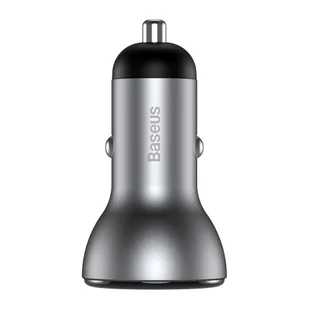 Baseus ładowarka samochodowa USB / USB Typ C 45 W 5 A SCP Quick Charge 4.0+ Power Delivery 3.0 ekran LCD srebrny (CCBX-C0S) - Ładowarki samochodowe - miniaturka - grafika 5