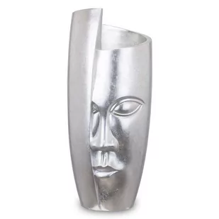 Wazon z twarzą tworzywo sztuczne srebrny H111cm - Wazony i flakony - miniaturka - grafika 1