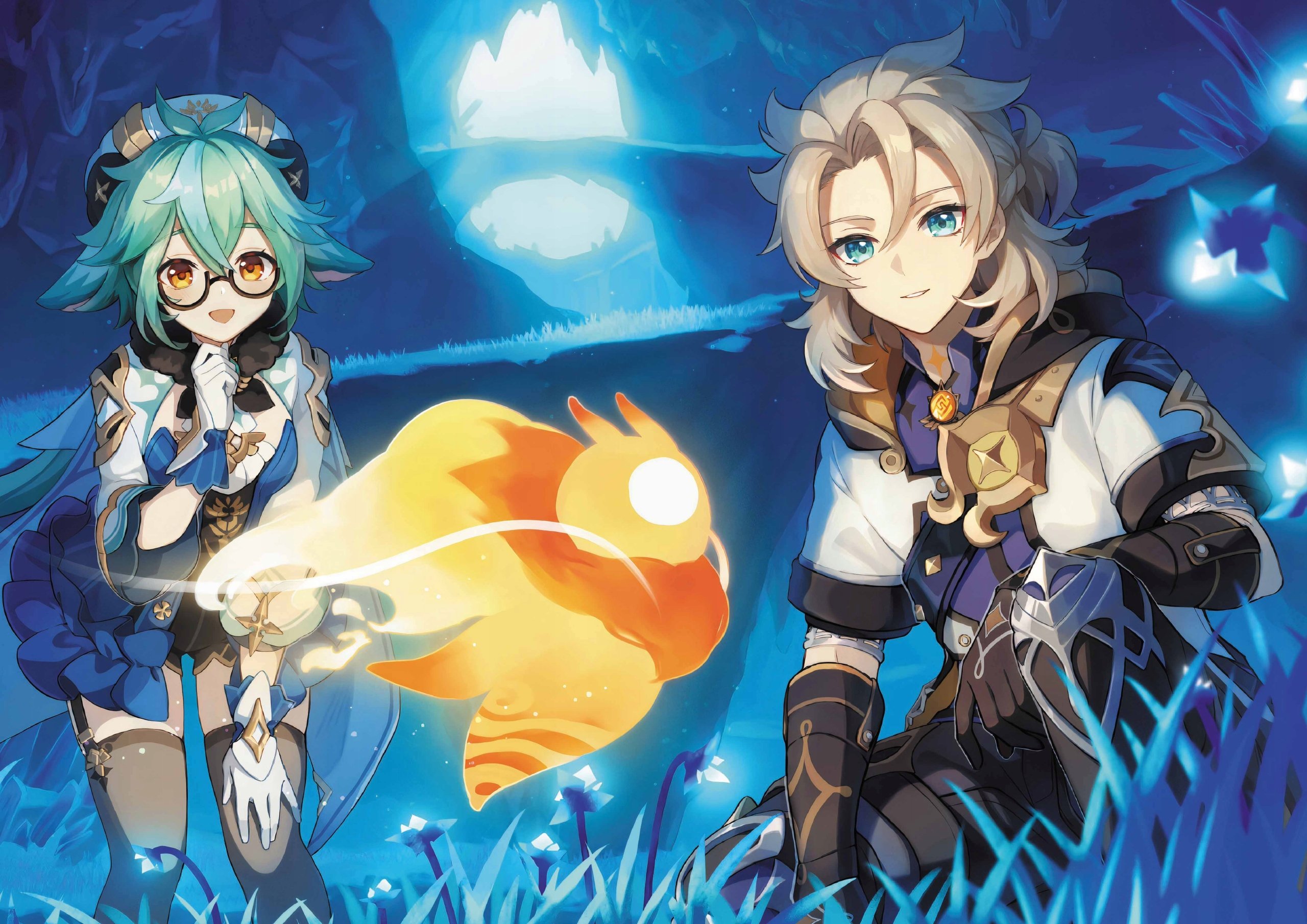 Plakat A3 Genshin Impact Anime Gra Sucrose Albedo