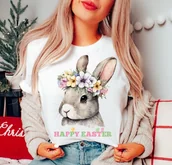 Koszulki i topy damskie - damska koszulka z zajączkiem na wielkanoc happyeaster8 - miniaturka - grafika 1