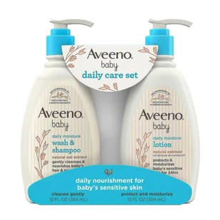Aveeno Baby Daily Care Zestaw upominkowy, płyn do mycia, szampon i balsam dla niemowląt, 2 szt. - Kosmetyki kąpielowe dla dzieci - miniaturka - grafika 1