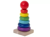 Sortery dla dzieci - Piramidka drewniana wieża sorter tęczowa  KX6215 - miniaturka - grafika 1