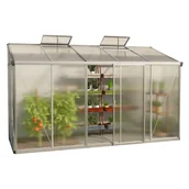 Szklarnie ogrodowe - GFP szklarnia Eden 25 szklarnia przyścienna rama aluminiowa - 365x147 cm - grube panele poliwęglanowe ok. 10 mm - miniaturka - grafika 1