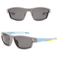 Okulary przeciwsłoneczne - Dziecięce 5-9 lat gumowe okulary przeciwsłoneczne polaryzacyjne POL-JR-62F szary/błękit - miniaturka - grafika 1