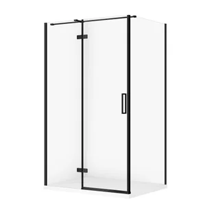 Kabina prysznicowa Cersanit Jota 120x90x195 prostokątna czarny transparentne z brodzikiem tako slim 4cm biały S601-399 - Kabiny prysznicowe - miniaturka - grafika 1
