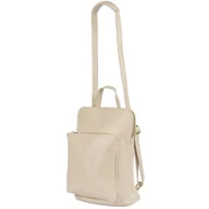 Torebki damskie - Skórzany Plecak Damski Torba 2W1 Elegancki A4 Włoski Pojemny Ecru Vera Pelle S40 : Kolory - Ecru, Kremowy - miniaturka - grafika 1