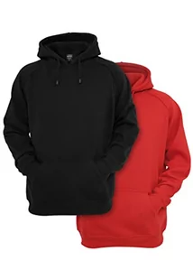 Urban Classics Męska bluza z kapturem, Czarny+czerwony, 5XL - Bluzy męskie - miniaturka - grafika 1