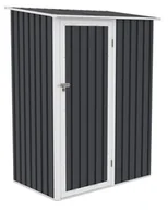 Altany ogrodowe - Domek ogrodowy KENT 143x89cm Cold Grey, metalowy, z drzwiami na zawiasy, wentylowany, idealny schowek na narzędzia ogrodowe i sprzęt Hardmaister - miniaturka - grafika 1