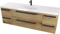 Szafki łazienkowe - Szafka z umywalką typu loft 140 SZ ATH DC MAT - Drewnodekor mat- Uchwyt Czarny Mat - miniaturka - grafika 1