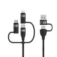 Kable - USAMS Kabel U85 2xUSB-C/USB/Micro-USB/ Lightning 6w1 1,2m 100W PD Fast Charge czarny/black SJ645USB01 (US-SJ645) - miniaturka - grafika 1