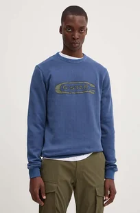 G-Star Raw bluza bawełniana męska kolor niebieski z nadrukiem D25101-D688 - Bluzy męskie - miniaturka - grafika 1