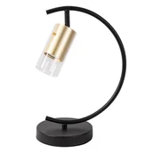 Lampy stojące - Lampka stołowa do salonu Ricky ML0693 Milagro półokrągła tuba czarny złoty - miniaturka - grafika 1