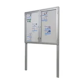 Gabloty - Gablota ogłoszeniowa dwudrzwiowa magnetyczna zewnętrzna wolnostojąca 200cm - miniaturka - grafika 1