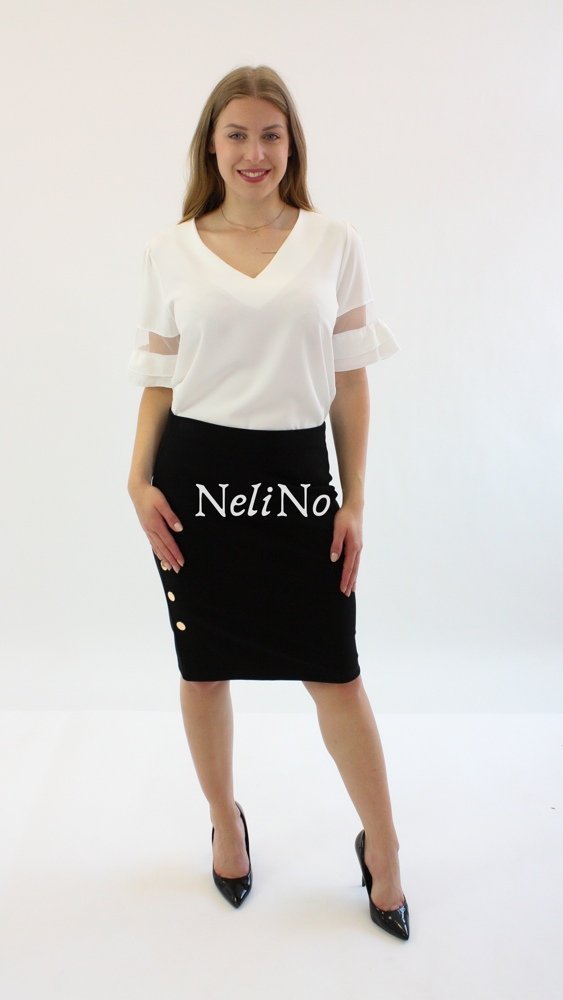 Elegancka spódnica z guziczkami Carolline Czarna 40