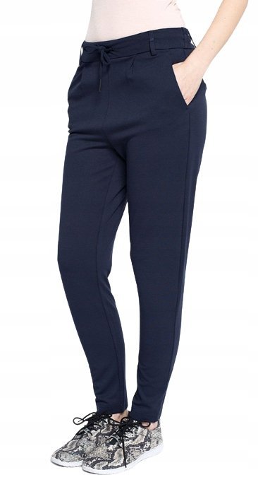 Only Spodnie Damskie Granatowe Casual Wiązane W Pasie Xxs J2A