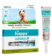 Artykuły przeciw pasożytom - Bros Sp z o.o. Bros Sp z o.o HAPPS Herbal krople na pchły i kleszcze dla małych psów 5-10kg BROS-1612 - miniaturka - grafika 1