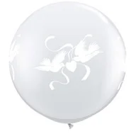 Wesele i ślub - Balony lateksowe srebrne gołębie na ślub wesele - miniaturka - grafika 1