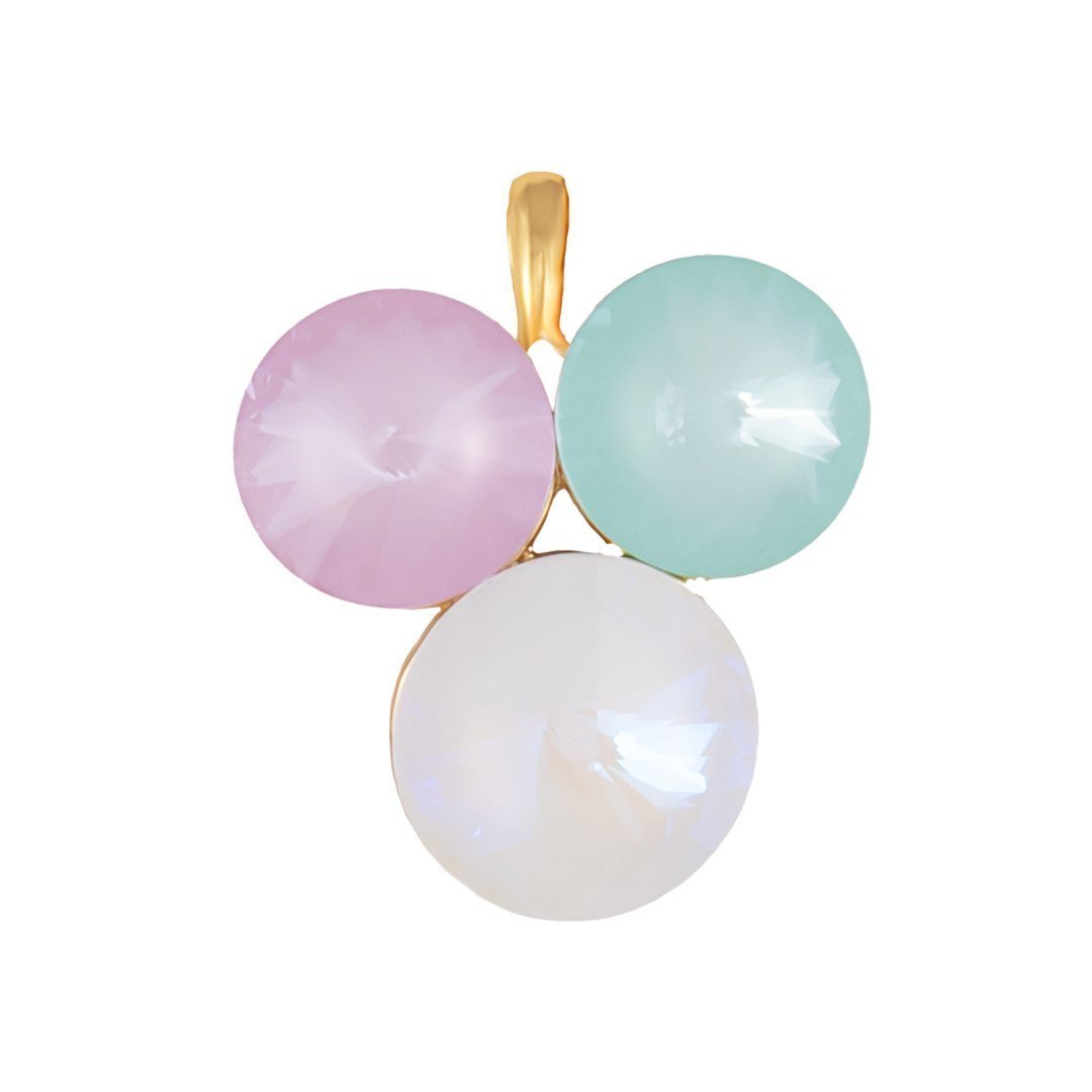 Zawieszka zdobiona trzema kryształami o średnicy 14mm i 16 mm trzema kryształami (A25/JES/192AU)