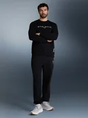 Bluzy męskie - 4F Bluza dresowa nierozpinana bez kaptura męska - czarna XXL - miniaturka - grafika 1