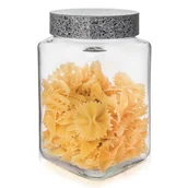 Pojemniki kuchenne - Orion Pojemnik szklany kuchenny słój słoik kwadratowy 1,5 l granit na makaron płatki kawę produkty O-153684 + O-153684 - miniaturka - grafika 1