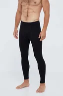 Spodnie sportowe męskie - Helly Hansen legginsy funkcyjne Merino kolor czarny - miniaturka - grafika 1