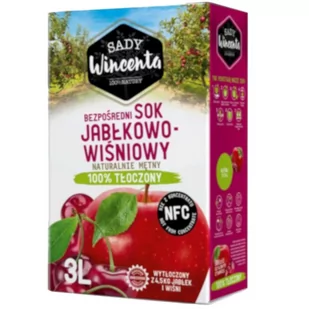 Sady Wincenta Sady Wincenta Sok 100% jabłkowo-wiśniowy naturalnie mętny tłoczony NFC 3 l - Soki i napoje niegazowane - miniaturka - grafika 1