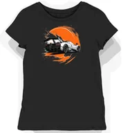 Koszulki i topy damskie - Koszulka damska czarna z Motywem Srebrnego Samochodu L - miniaturka - grafika 1