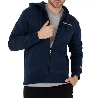 Bluzy męskie - Bluza Champion Hooded Full-Zip 217864-BS538 - granatowa - grafika 1