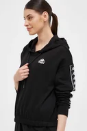 Bluzy damskie - Kappa bluza damska kolor czarny z kapturem z aplikacją - miniaturka - grafika 1