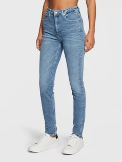 Spodnie damskie - Calvin Klein Jeans Jeansy J20J220187 Niebieski Skinny Fit - grafika 1