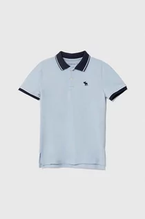 Koszulki dla chłopców - Abercrombie & Fitch polo dziecięce kolor niebieski gładki - grafika 1